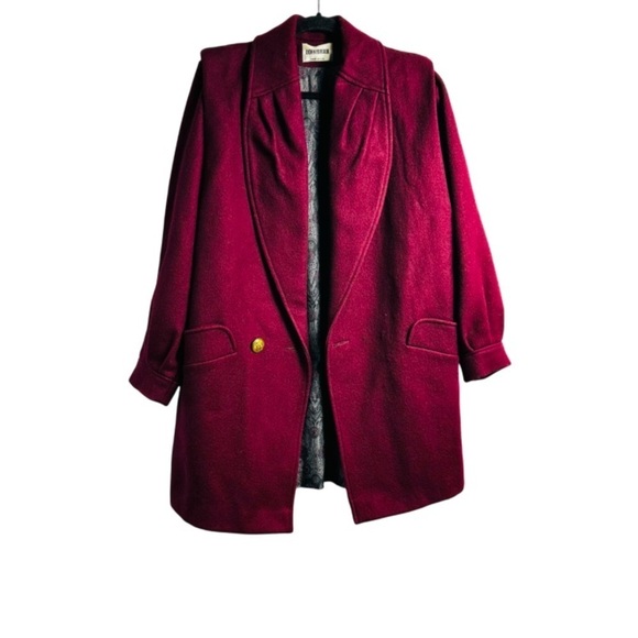 Vintage DonnyBrook 80% Wool Women’s Sz 10 Burgundy Pea Coat - Picture 12 of 12